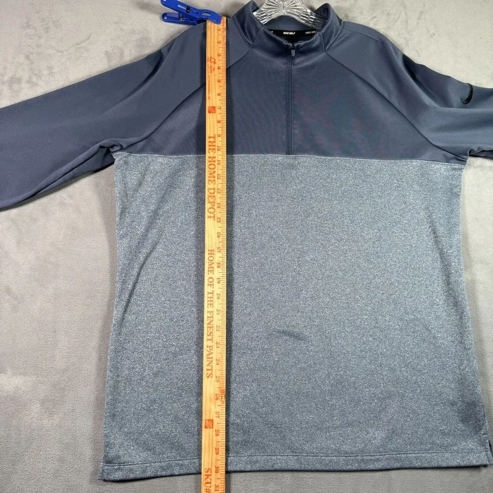 Nike Golf Mens Therma 1/2 Zip Shirt XL Gray Colorblock Long Sleeve Pullover